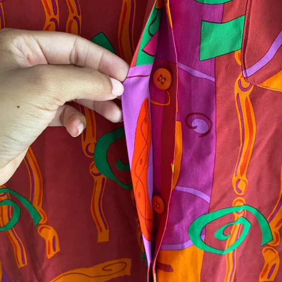 Funky Patterned Oversized Linen Top - Picture 4 of 4